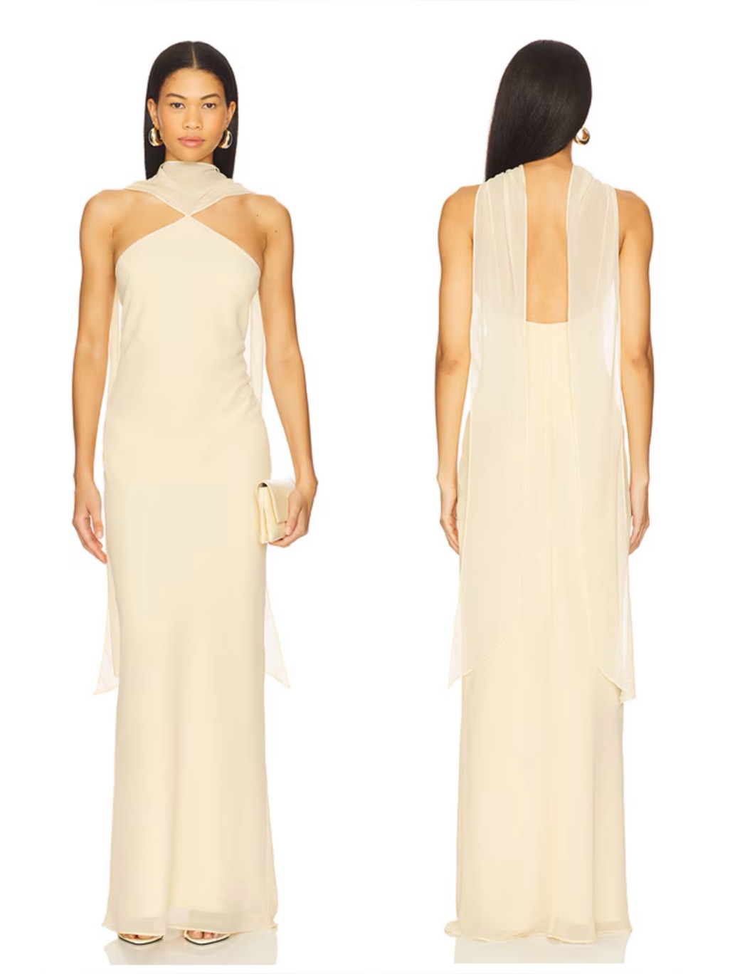 Amanda Uprichard Ashton Maxi Dress In Cornsilk Size M